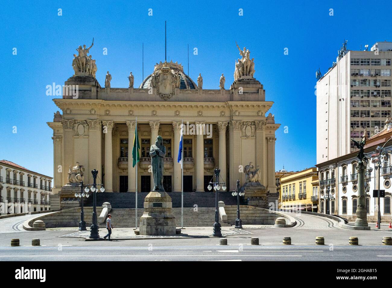 Façade du Palais de Tiradentes, célèbre attraction touristique de Rio de Janeiro, Brésil Banque D'Images
