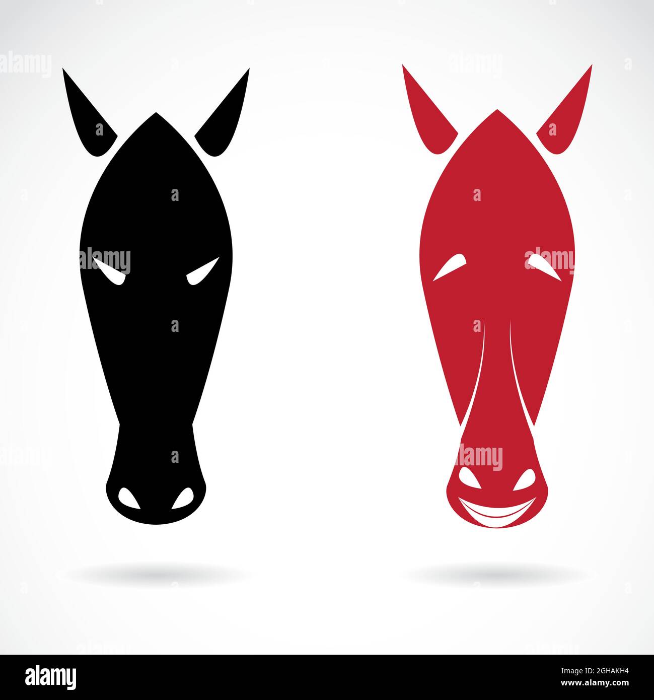 Image vectorielle d'un masque de cheval sur fond blanc. Illustration vectorielle superposée facile à modifier. Animaux sauvages. Animal de ferme. Illustration de Vecteur