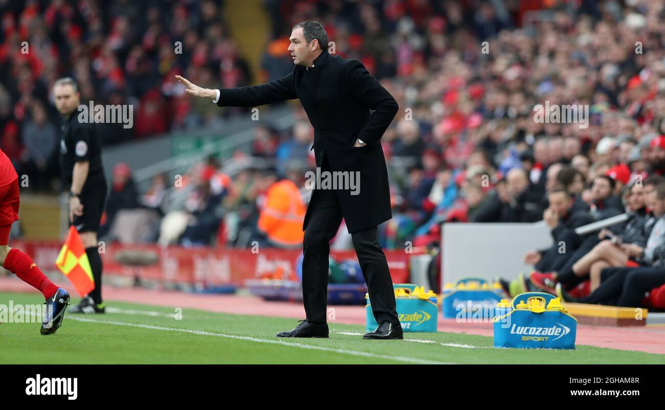 Paul Clement, directeur de Swansea City, lors du match de la Premier League à Anfield, Liverpool. Date de la photo: 21 janvier 2017 .le crédit photo devrait se lire: Lynne Cameron/Sportimage via PA Images Banque D'Images