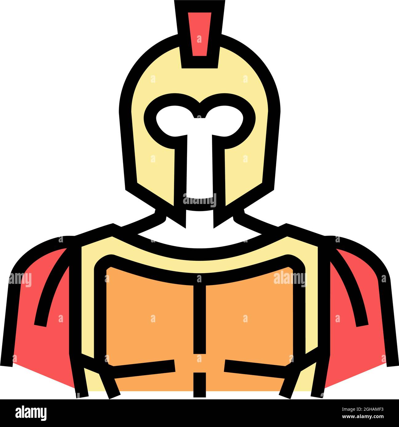illustration vectorielle d'icône de couleur de la grèce antique de spartan Illustration de Vecteur