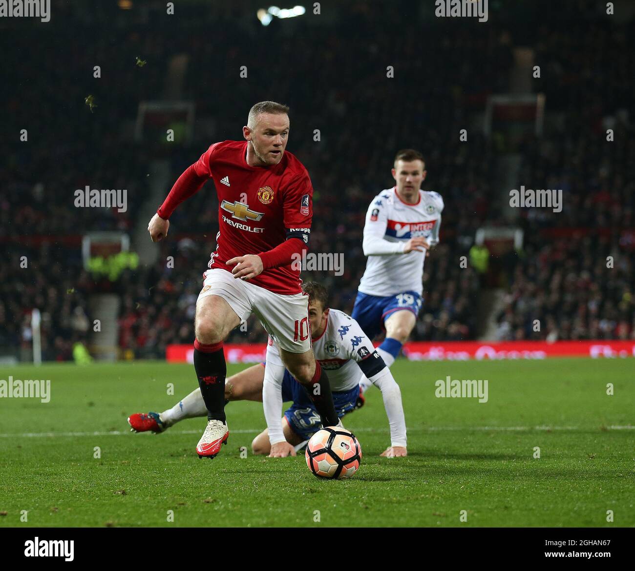 Wayne Rooney de Manchester United en action lors du quatrième tour de la coupe de la FA anglaise au stade Old Trafford à Manchester. Date de la photo : 29 janvier 2017. Photo Simon Bellis/Sportimage via PA Images Banque D'Images