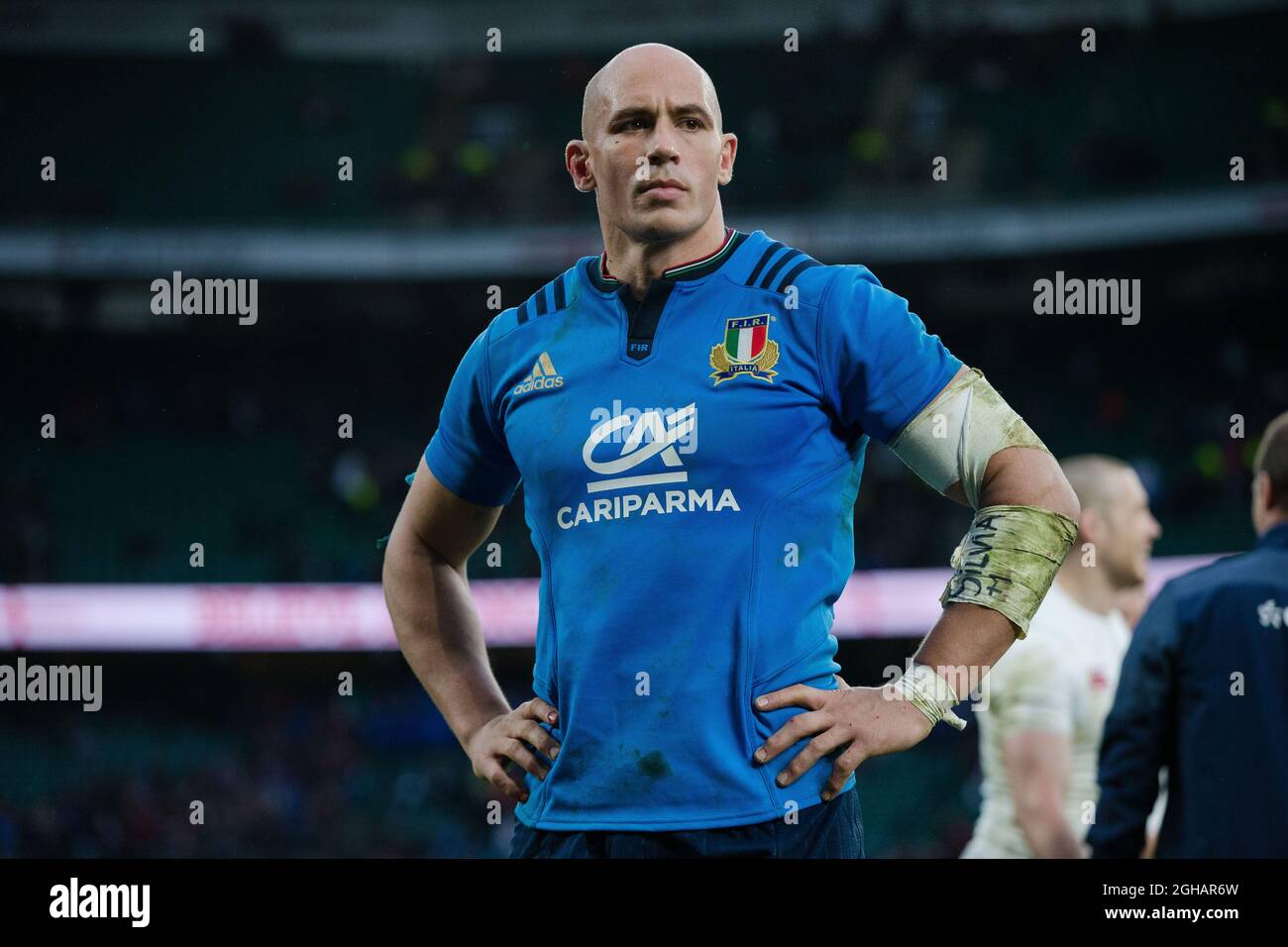 Sergio Parisse en Italie après le match des 6 nations RBS 2017 au stade de Twickenham, Londres. Date de la photo : 26 février 2017. Photo Charlie Forgham-Bailey/Sportimage via PA Images Banque D'Images