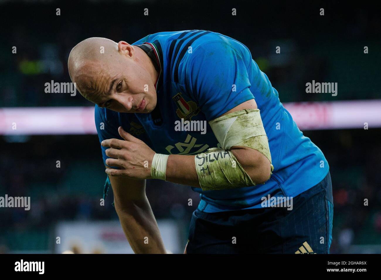 Sergio Parisse en Italie après le match des 6 nations RBS 2017 au stade de Twickenham, Londres. Date de la photo : 26 février 2017. Photo Charlie Forgham-Bailey/Sportimage via PA Images Banque D'Images