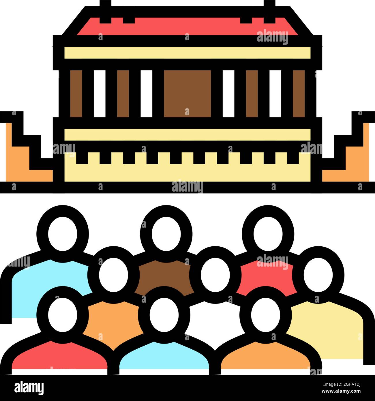 théâtre ancienne grèce couleur icône illustration vectorielle Illustration de Vecteur