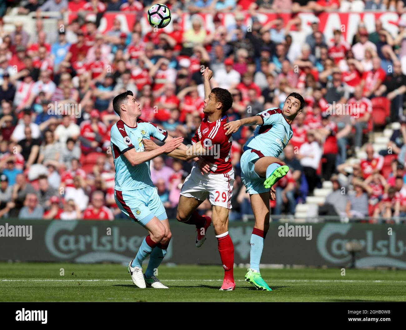 Rudy Gestede de Middlesbrough en action pendant le match de la première ligue au stade Riverside, Middlesbrough. Date de la photo : 8 avril 2017. Le crédit PIC doit se lire comme suit : Jamie Tyerman/Sportimage via PA Images Banque D'Images