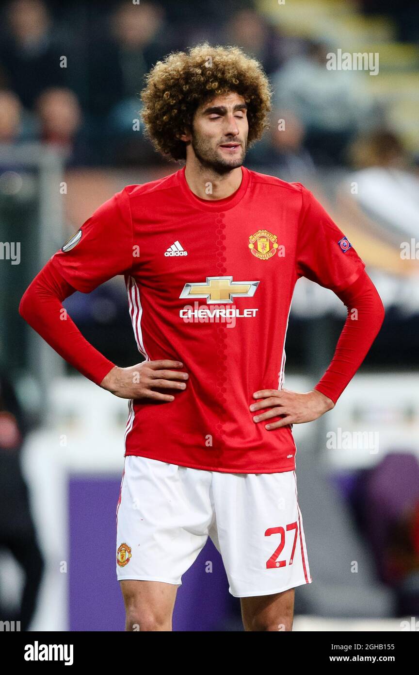 Marouane Fellani de Manchester United lors du match de finale du quart de l'Europa League au RSCA constant Vanden stock Stadium, Anderlecht, Belgique. Date de la photo: 13 avril 2017.le crédit de Pic devrait se lire: Charlie Forgham-Bailey/Sportimage via PA Images Banque D'Images