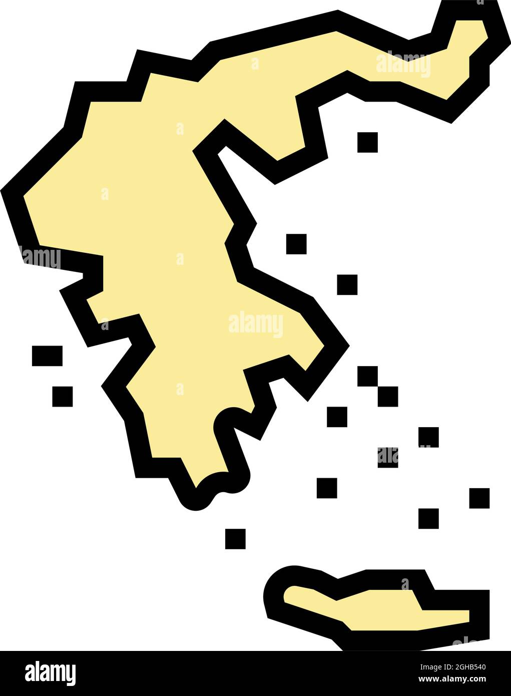 grèce carte civilisation couleur icône illustration vectorielle Illustration de Vecteur