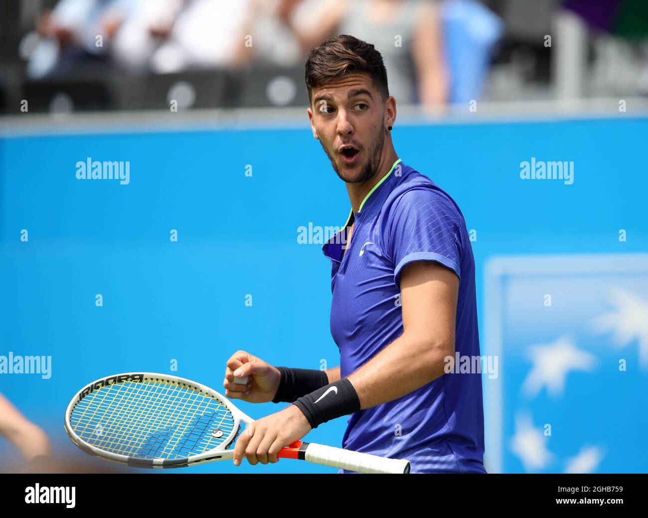 Thanasi Kokkinakis en action pendant les Championnats Aegon au Queen's Club de Londres. Photo date 20 juin 2017. Le crédit photo doit être lu : David Klein/Sportimage via PA Images Banque D'Images