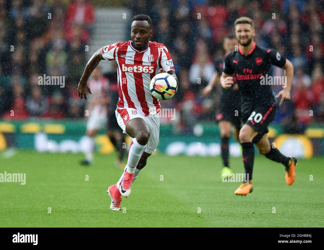 Saido Berahino de Stoke City lors du premier match de ligue au stade Britannia, Stoke. Photo date 19 août 2017. Le crédit photo doit être lu : Robin Parker/Sportimage via PA Images Banque D'Images