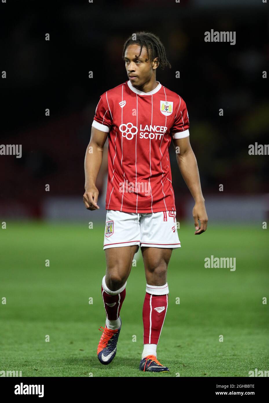 Bobby Reid de Bristol City en action pendant le match de la coupe Carabao au stade Vicarage Road, à Watford. Photo date 22 août 2017. Le crédit photo doit être lu : David Klein/Sportimage via PA Images Banque D'Images