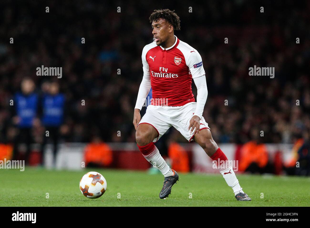 Alex Iwhi d'Arsenal lors du match de quart-finale de l'UEFA Europa League au stade Emirates, Londres. Photo le 5 avril 2018. Le crédit photo doit se lire comme suit : Charlie Forgham-Bailey/Sportimage via PA Images Banque D'Images