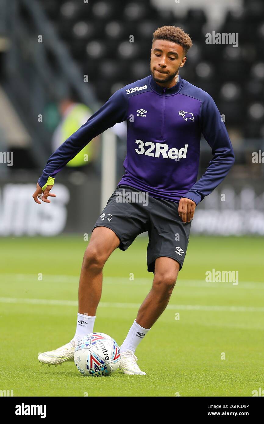 Nick Blackman du comté de Derby pendant le match de pré-saison au Pride Park Stadium, Derby. Photo date 21 juillet 2018. Le crédit photo doit se lire comme suit : James Wilson/Sportimage via PA Images Banque D'Images