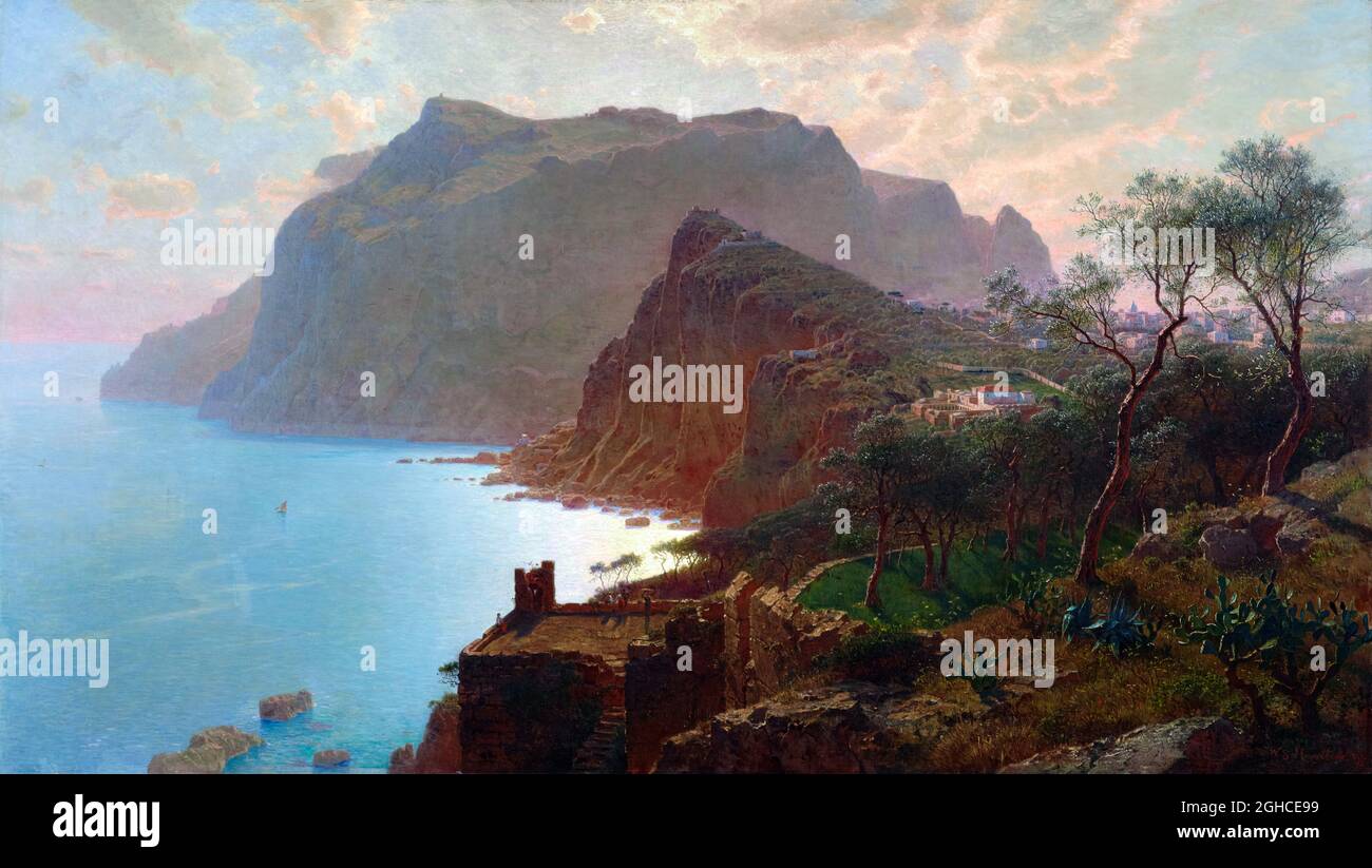 La mer de Capri par William Stanley Haseltine (1835-1900), huile sur toile, 1875 Banque D'Images