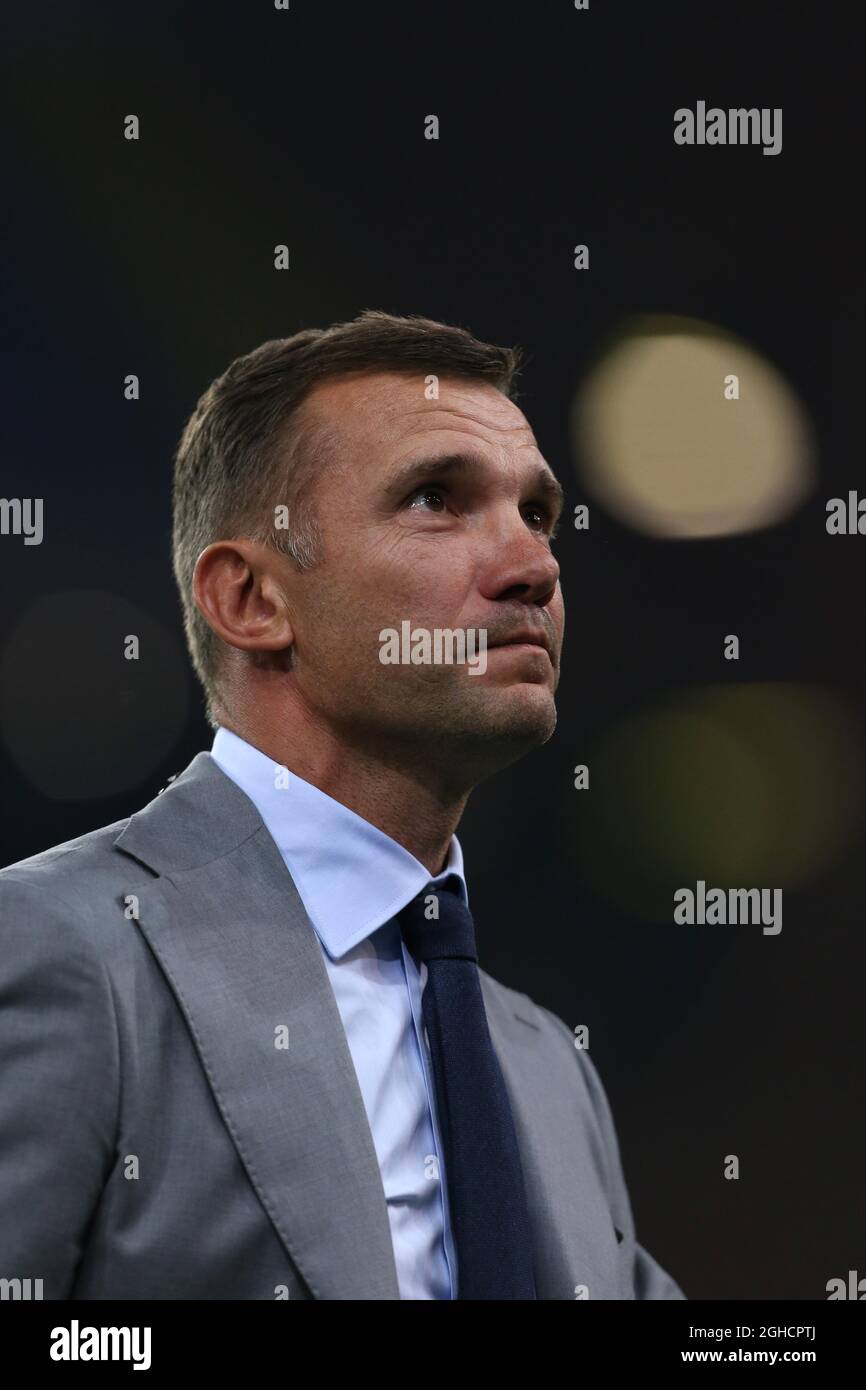 L'entraîneur ukrainien Andriy Shevchenko lors du match international amical au stade Luigi Ferraris de Gênes. Photo le 10 octobre 2018. Le crédit photo doit être lu : Jonathan Moscrop/Sportimage via PA Images Banque D'Images