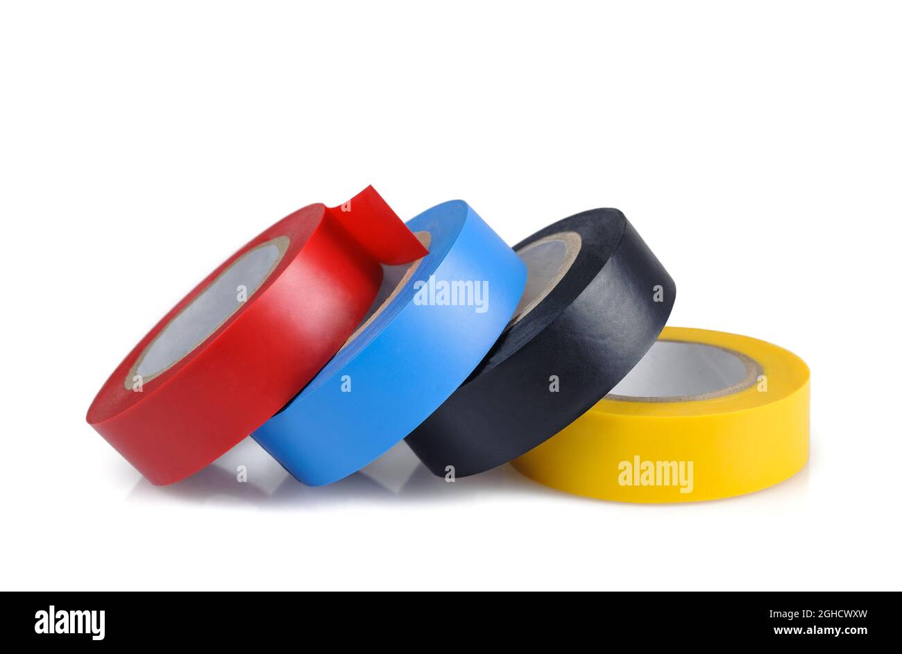 Ruban électrique isolé sur fond blanc Banque D'Images