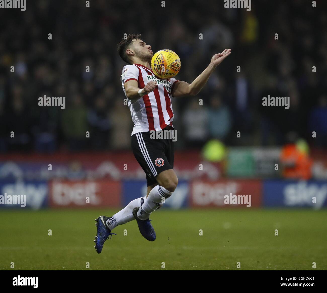 George Baldock de Sheffield Utd lors du match de championnat Sky Bet au stade Bramall Lane, Sheffield. Date de la photo : 26 décembre 2018. Le crédit photo doit se lire comme suit : Simon Bellis/Sportimage via PA Images Banque D'Images