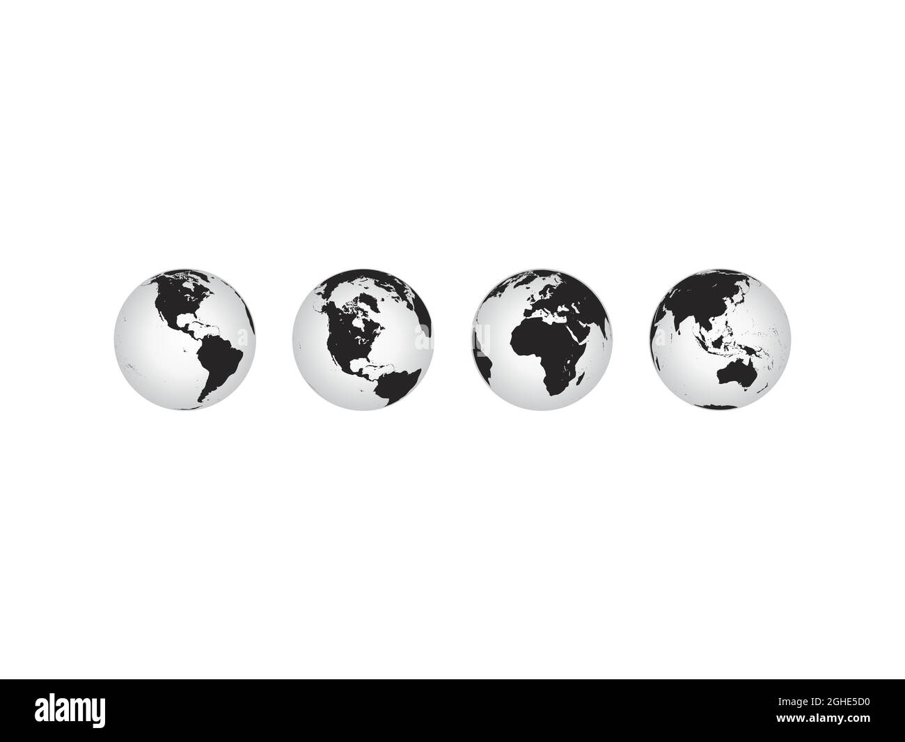 Icônes globe terrestre. hémisphères terrestres avec continents. ensemble de cartes vectorielles. Illustration de Vecteur