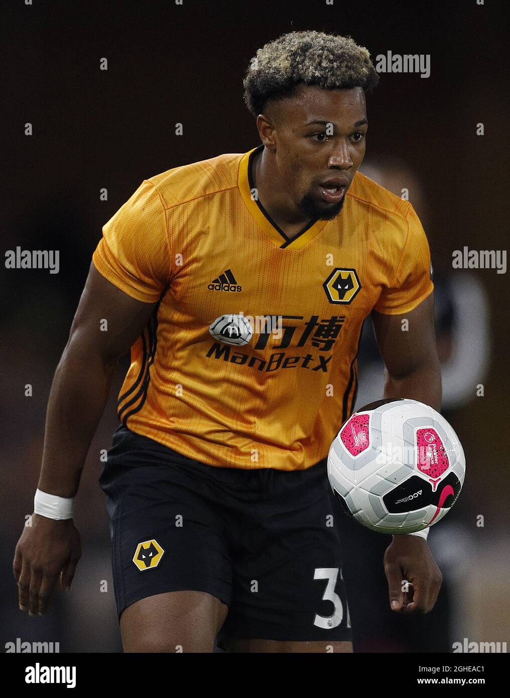 Adama Traore de Wolverhampton Wanderers lors de leur match de l'UEFA Europa League contre Pyunik à Molineux, Wolverhampton. Date de la photo : 15 août 2019. Le crédit photo doit être lu : Darren Staples/Sportimage via PA Images Banque D'Images