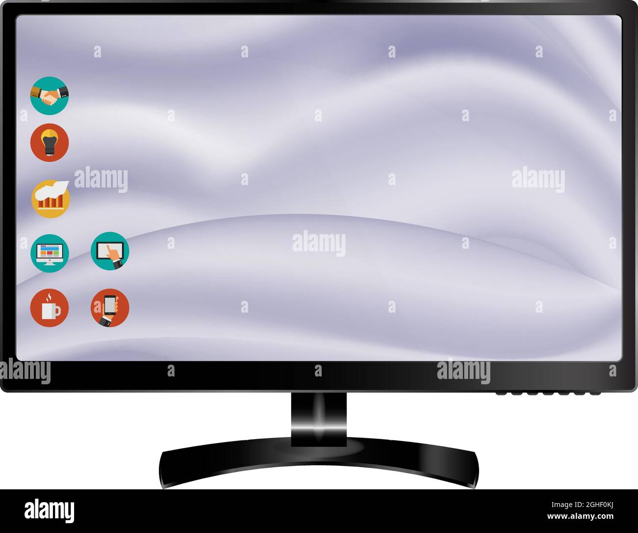 Nouveau moniteur frontal et vecteur noir au format eps10 isolé sur fond blanc Illustration de Vecteur