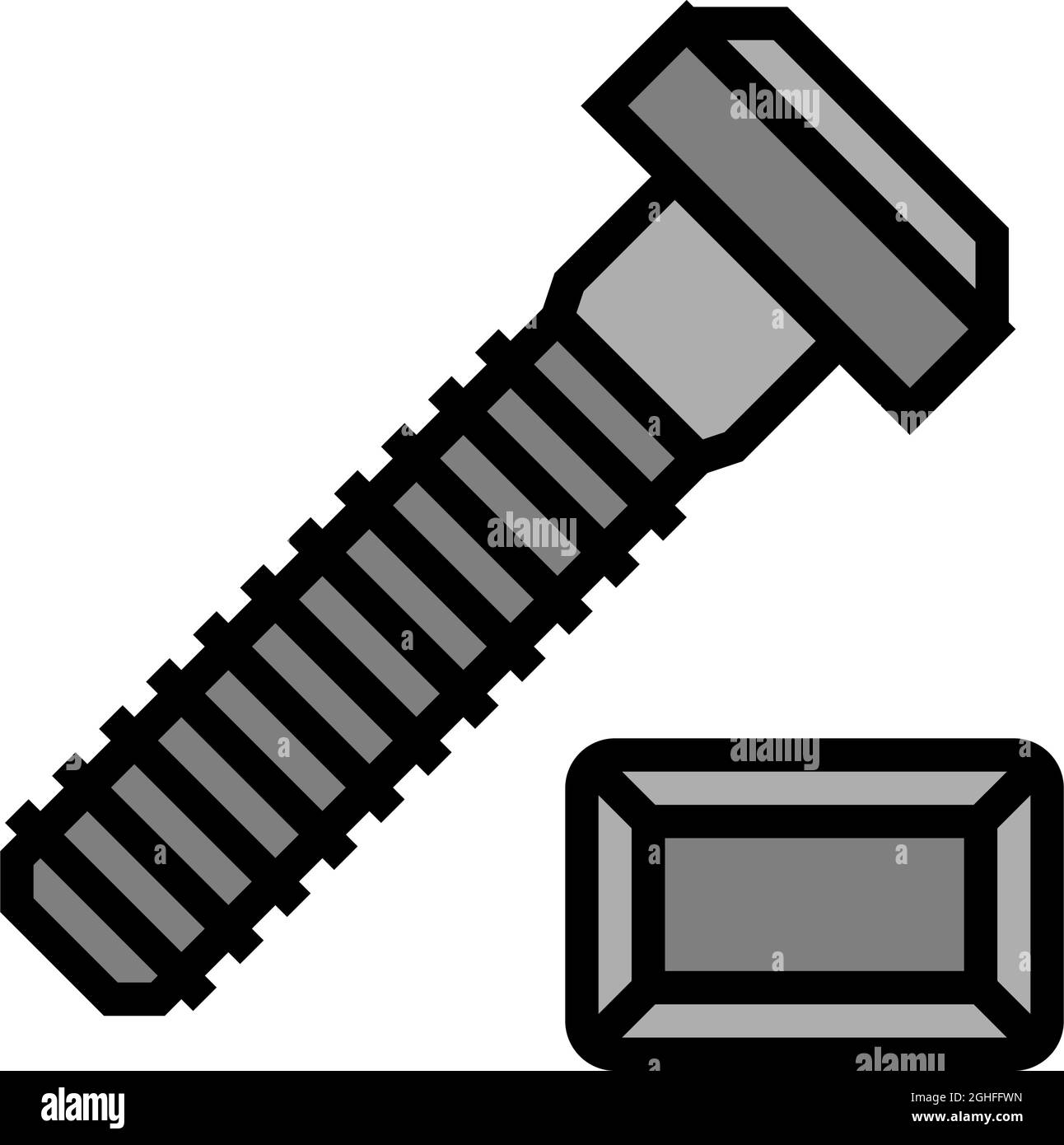 illustration vectorielle de l'icône de couleur de boulon de rainure en t. Illustration de Vecteur
