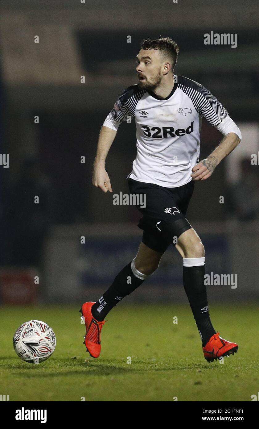 Scott Malone du comté de Derby pendant le match de la FA Cup au PTS Academy Stadium, à Northampton. Date de la photo : 24 janvier 2020. Le crédit photo doit être lu : Darren Staples/Sportimage via PA Images Banque D'Images