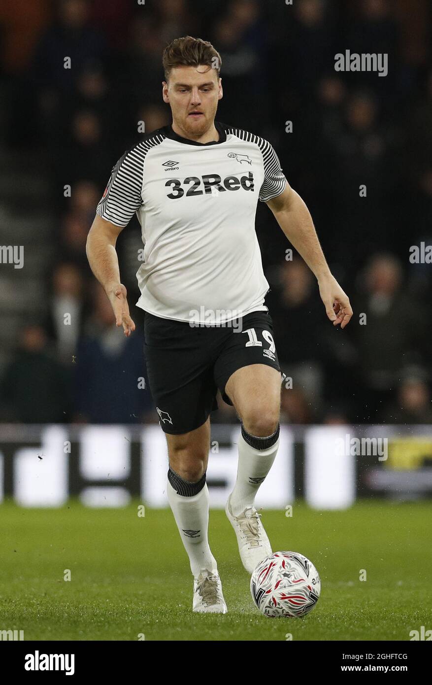 Chris Martin du comté de Derby pendant le match de la FA Cup au Pride Park Stadium, Derby. Date de la photo : 4 février 2020. Le crédit photo doit être lu : Darren Staples/Sportimage via PA Images Banque D'Images