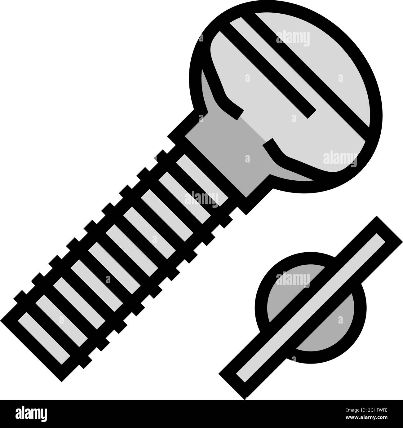 illustration vectorielle de l'icône de couleur de la vis à oreilles Illustration de Vecteur