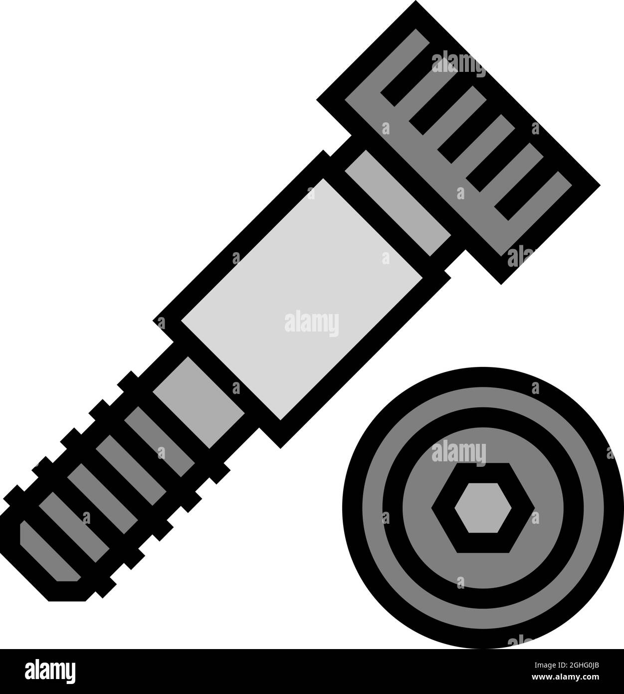 illustration vectorielle de l'icône de couleur de la vis à épaulement Illustration de Vecteur