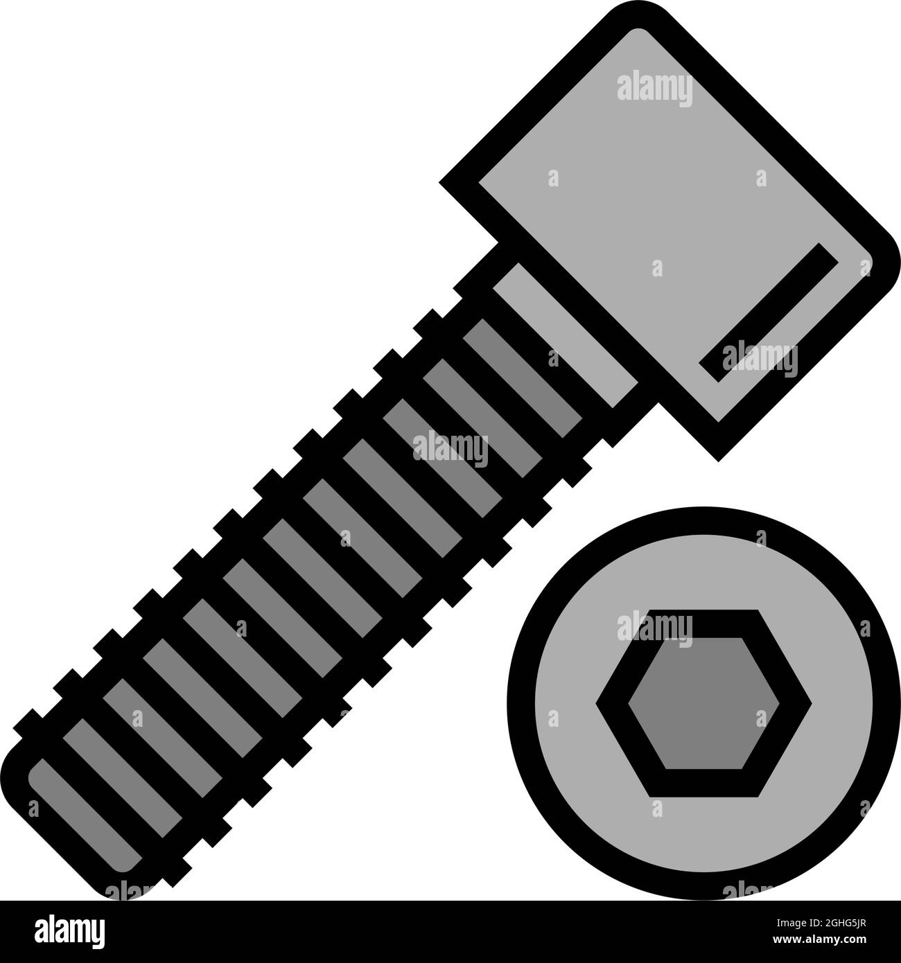 illustration vectorielle de la couleur de la vis à six pans creux Illustration de Vecteur