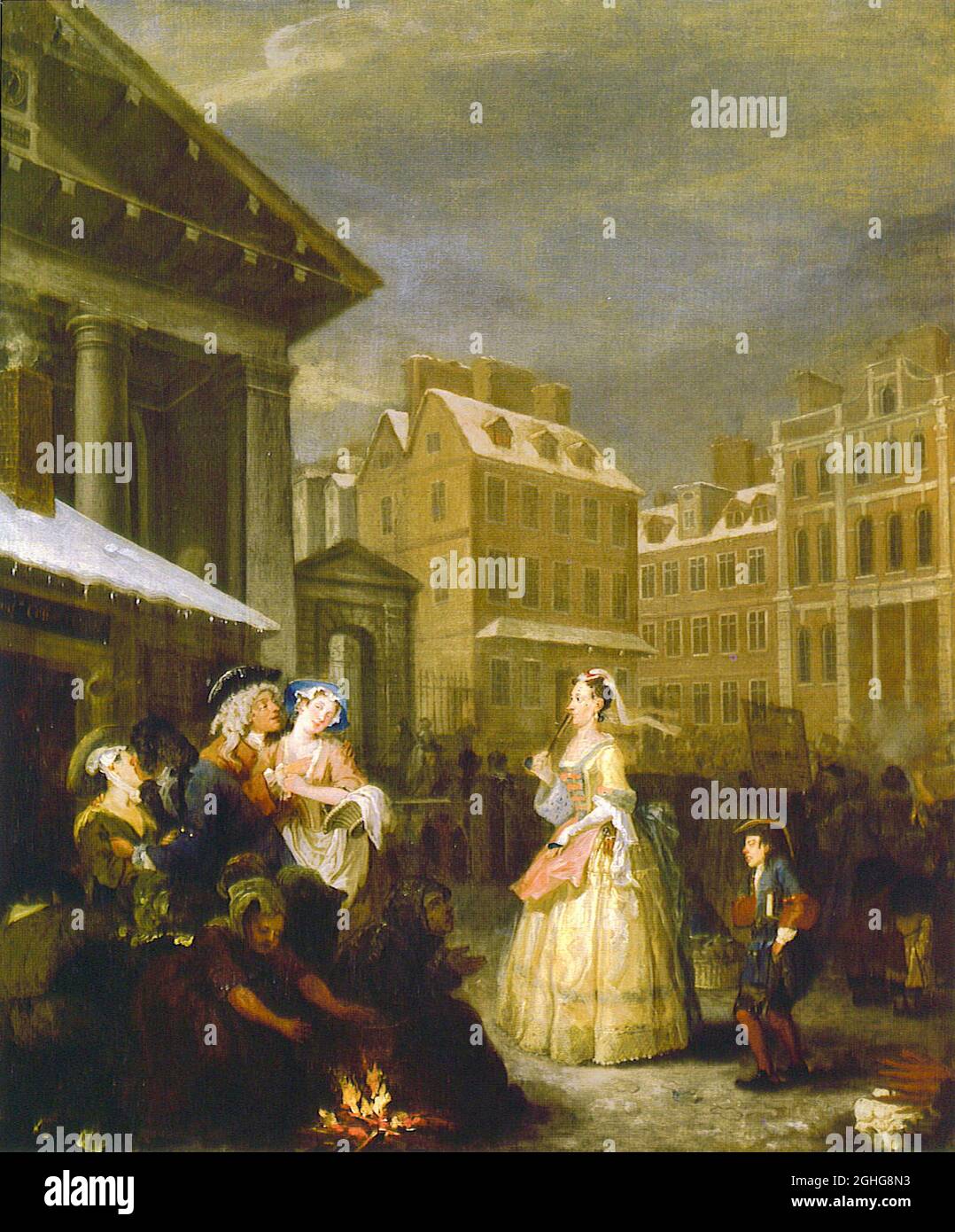 William Hogarth oeuvre de la série quatre fois de la journée terminée en 1736 et 1738 - matin Banque D'Images