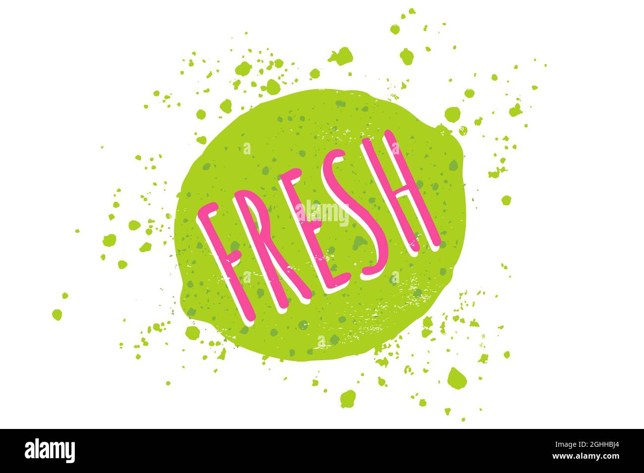 Illustration vectorielle de chaux avec texte de frais. Lime juteuse Vector en forme de grunge. Illustration de Vecteur