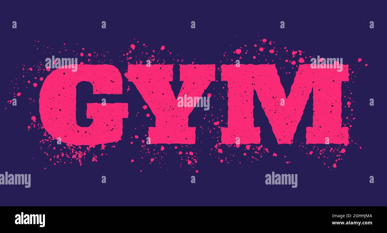 Emblème Vector pour club de fitness dans un style grunge. Typographie vectorielle avec texte de gym dans un style vintage. Illustration de Vecteur