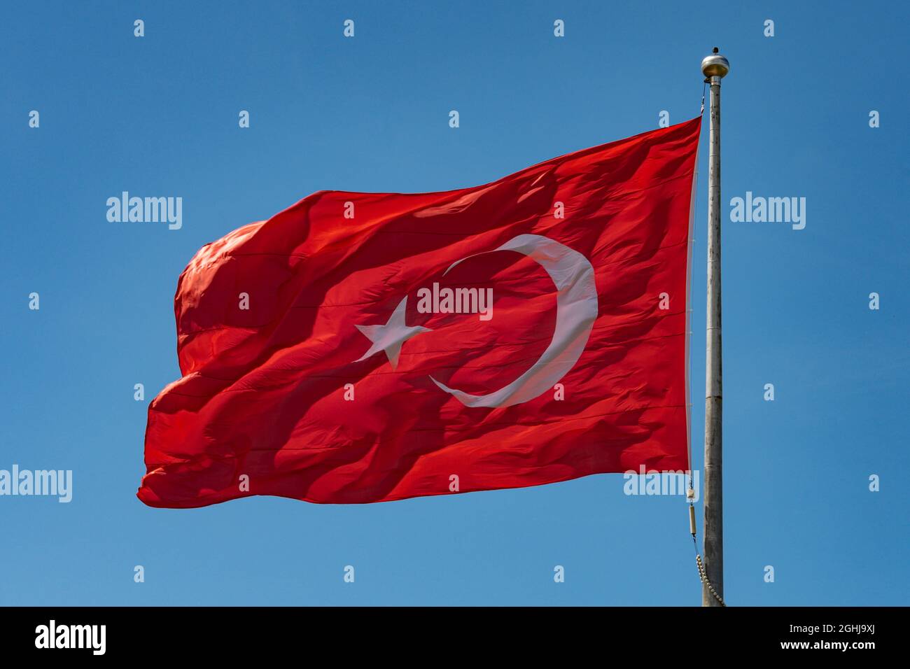 Drapeau turc (drapeau de la République de Turquie) Banque D'Images