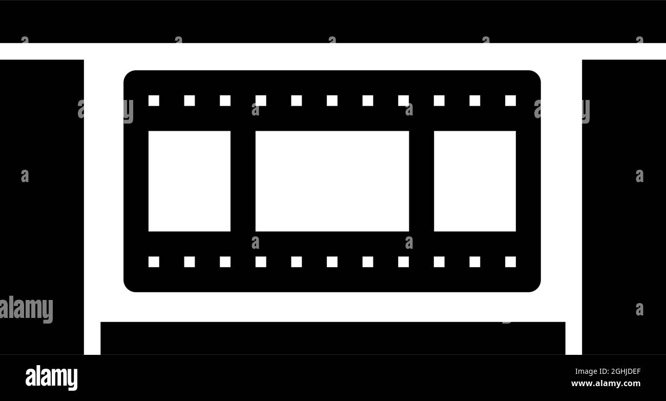 Cinéma Theatre Auditorium icône. Motif pochoir noir. Illustration vectorielle. Illustration de Vecteur