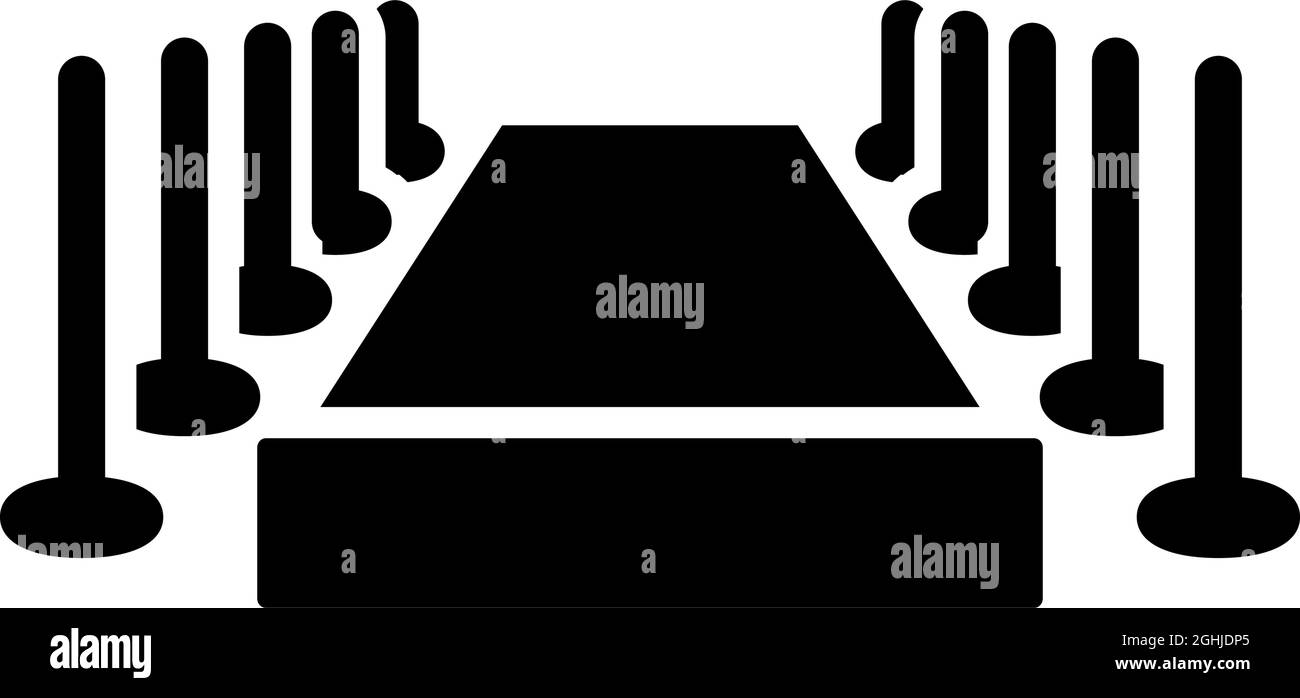 Icône tapis rouge. Motif pochoir noir. Illustration vectorielle. Illustration de Vecteur