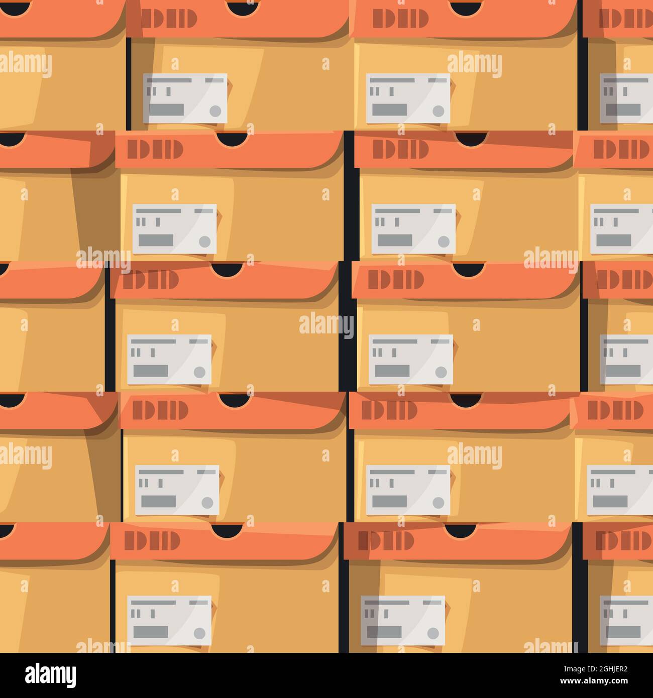 un grand nombre de boîtes de chaussures en carton arrière-plan Illustration de Vecteur