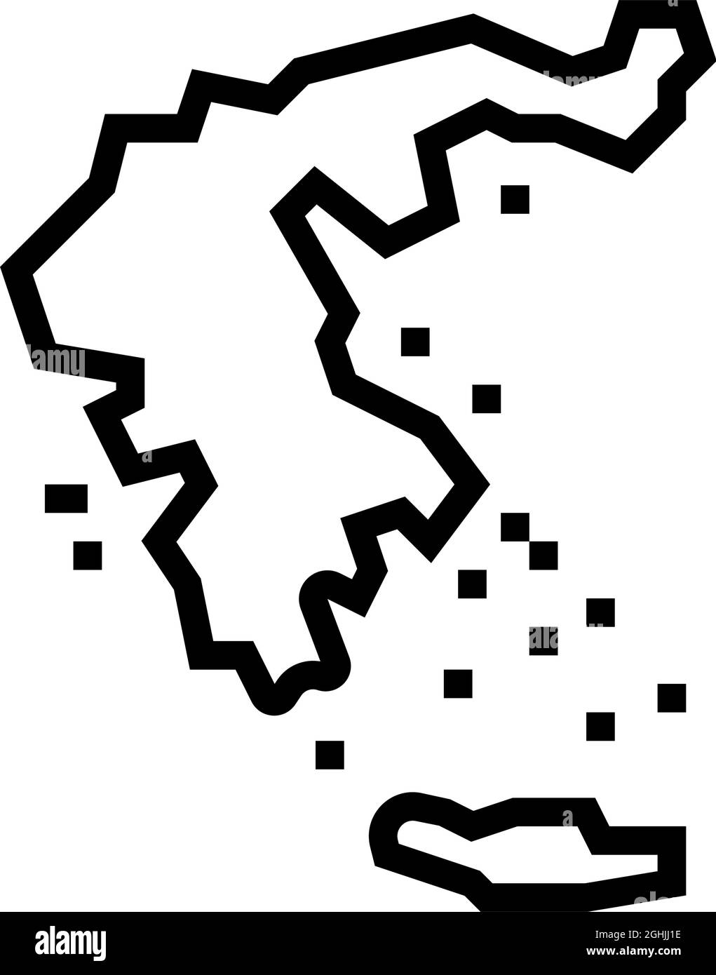 grèce carte ligne de civilisation icône illustration vectorielle Illustration de Vecteur