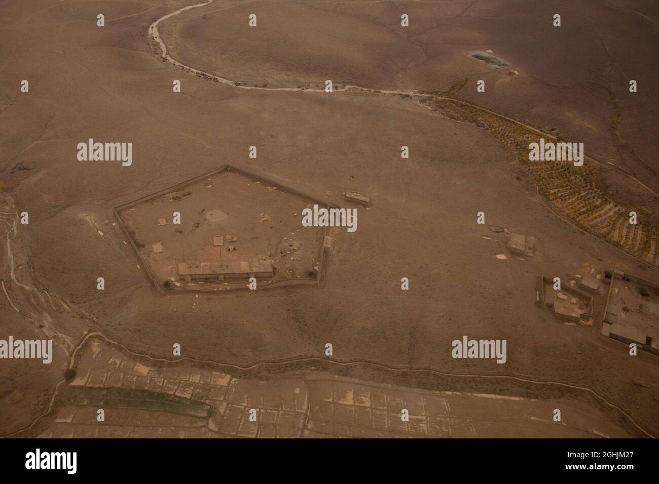 Une vue aérienne sur la province de Kandahar, Afghanistan, le 11 novembre 2011. Banque D'Images