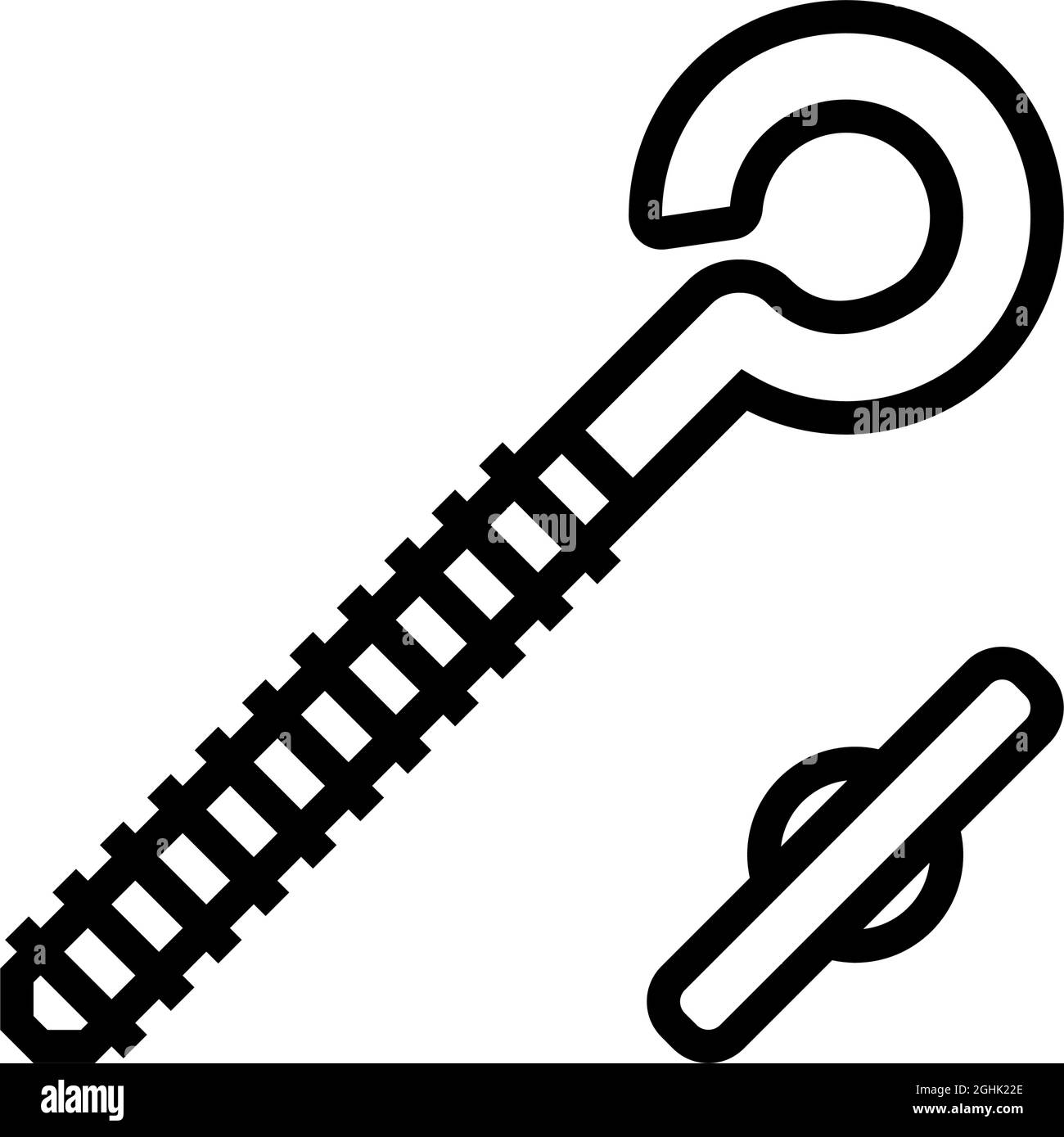 illustration vectorielle de l'icône du boulon à œil avec trait d'ergot Illustration de Vecteur