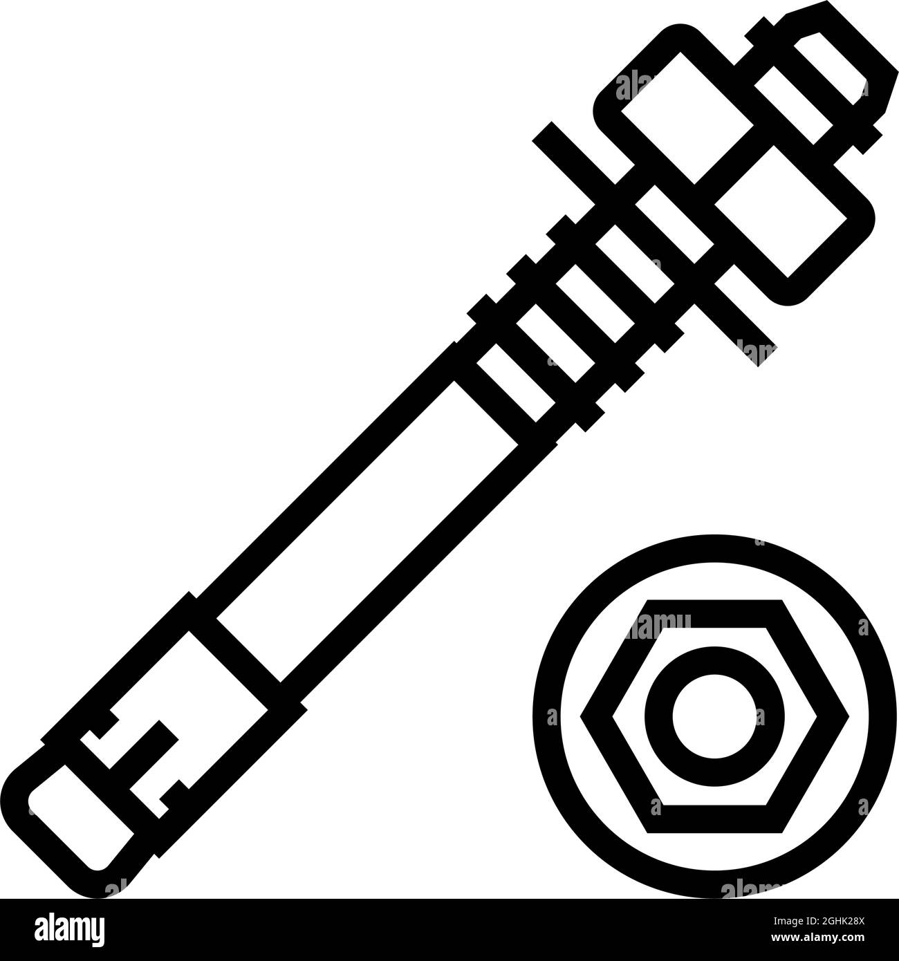illustration vectorielle de l'icône de la ligne d'ancrage du goujon Illustration de Vecteur