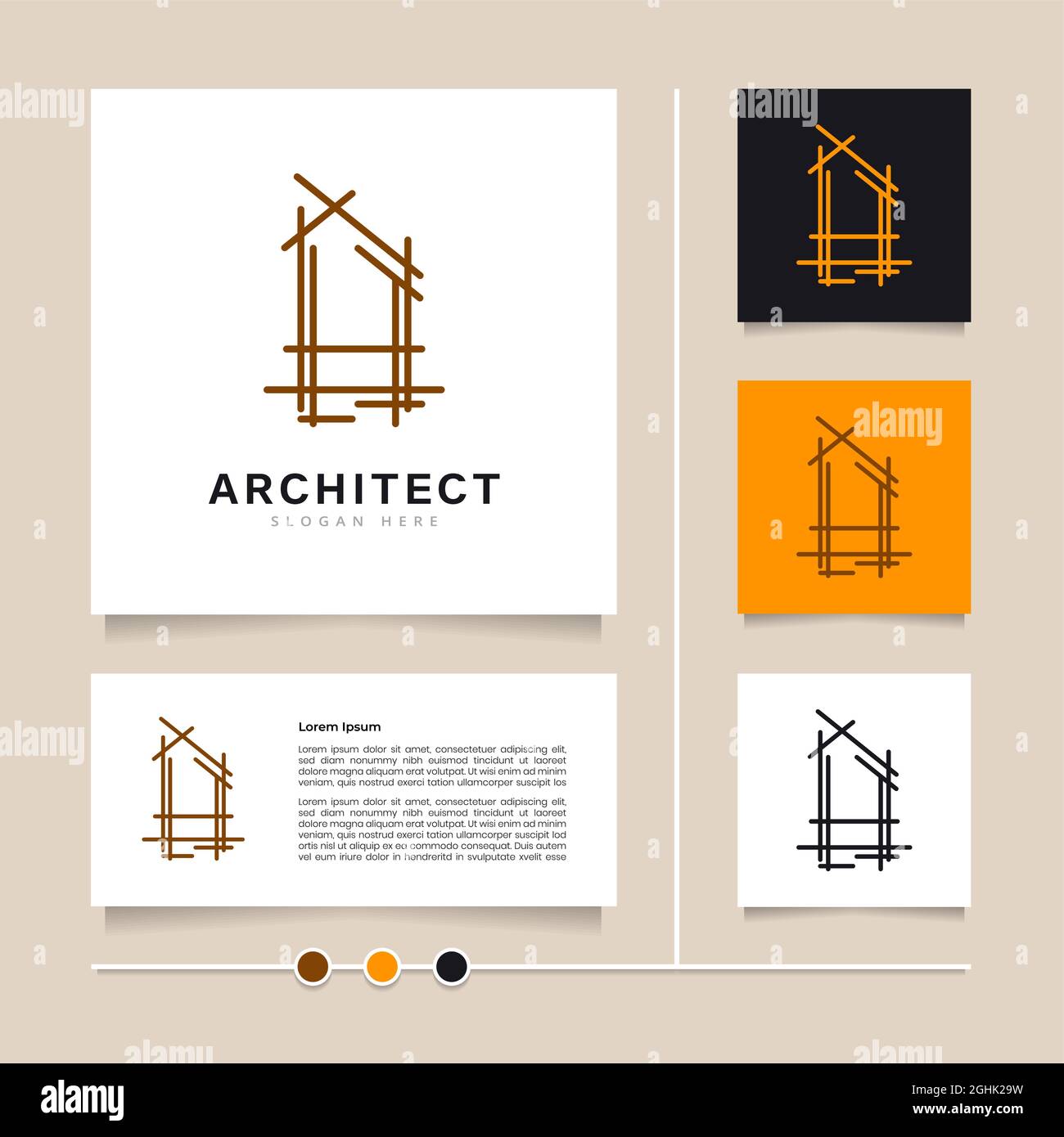 Creative Line concept Vector Abstract home. Design du logo concept et idée Architect. Vecteur architectural, de construction, de maison et de conception de propriété Illustration de Vecteur