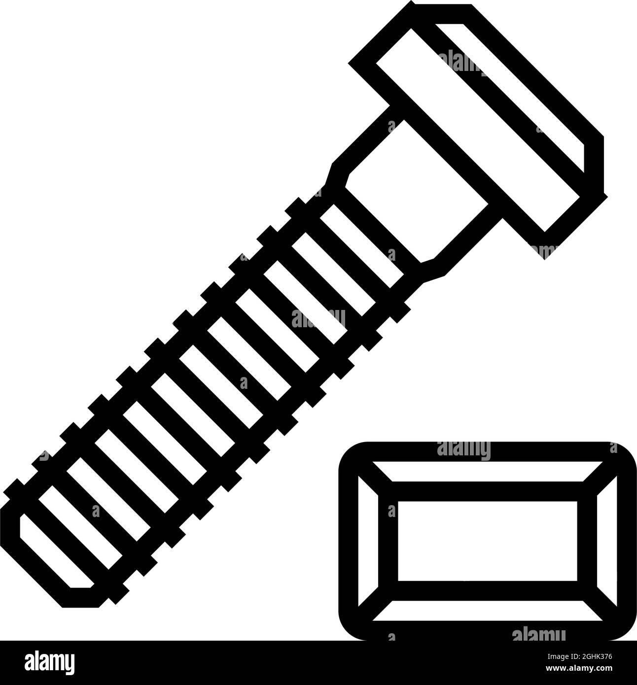 illustration vectorielle de l'icône de la ligne de boulon de la rainure en t. Illustration de Vecteur