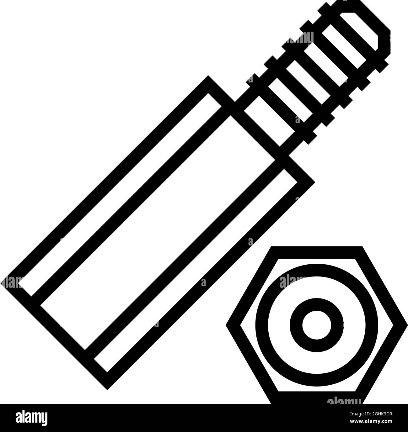 illustration vectorielle de l'icône de la ligne des entretoises hexagonales Illustration de Vecteur