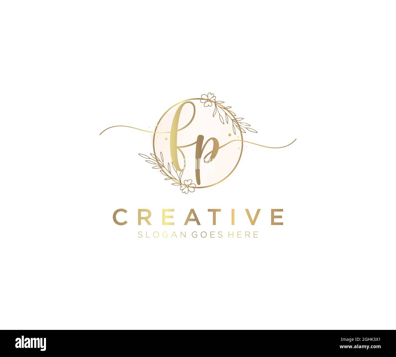 FP logo féminin beauté monogramme et élégant logo design, écriture logo de la signature initiale, mariage, mode, floral et botanique avec la création Illustration de Vecteur