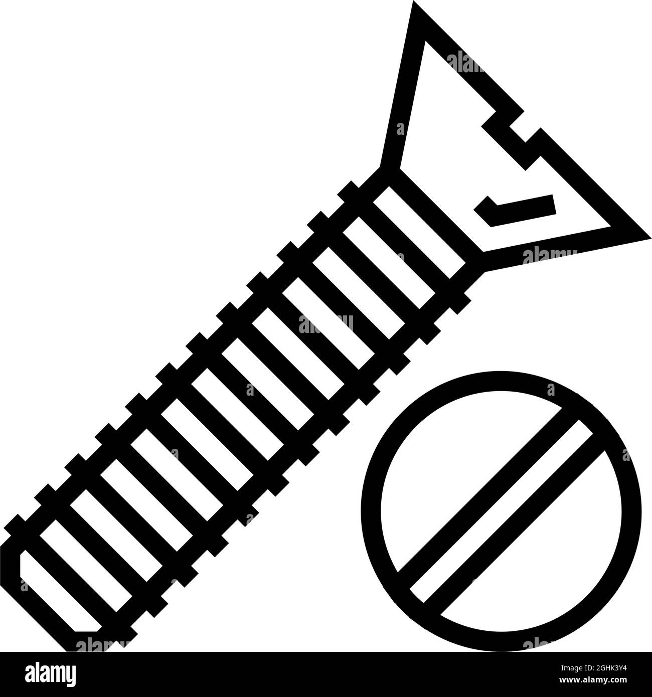 illustration vectorielle de l'icône de la ligne de vis à tête plate Illustration de Vecteur