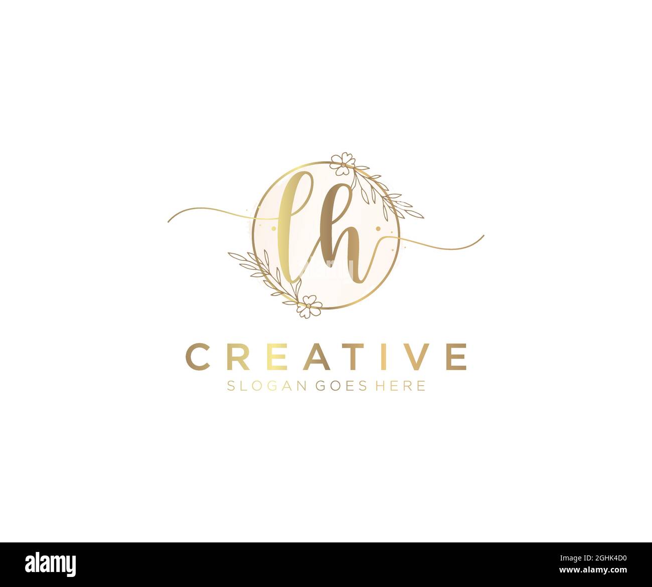 LH logo féminin beauté monogramme et élégant logo design, écriture logo de la signature initiale, mariage, mode, floral et botanique avec la création Illustration de Vecteur
