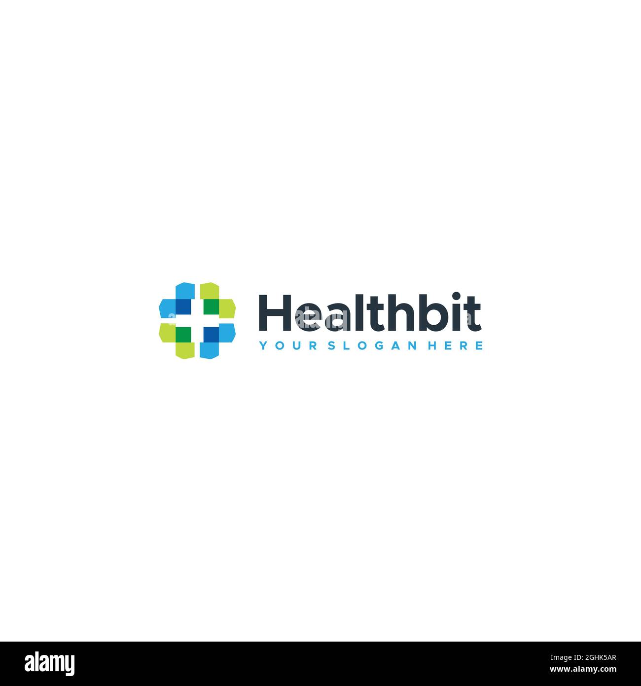 Design moderne du logo d'assistance sanitaire Healthbit Illustration de Vecteur