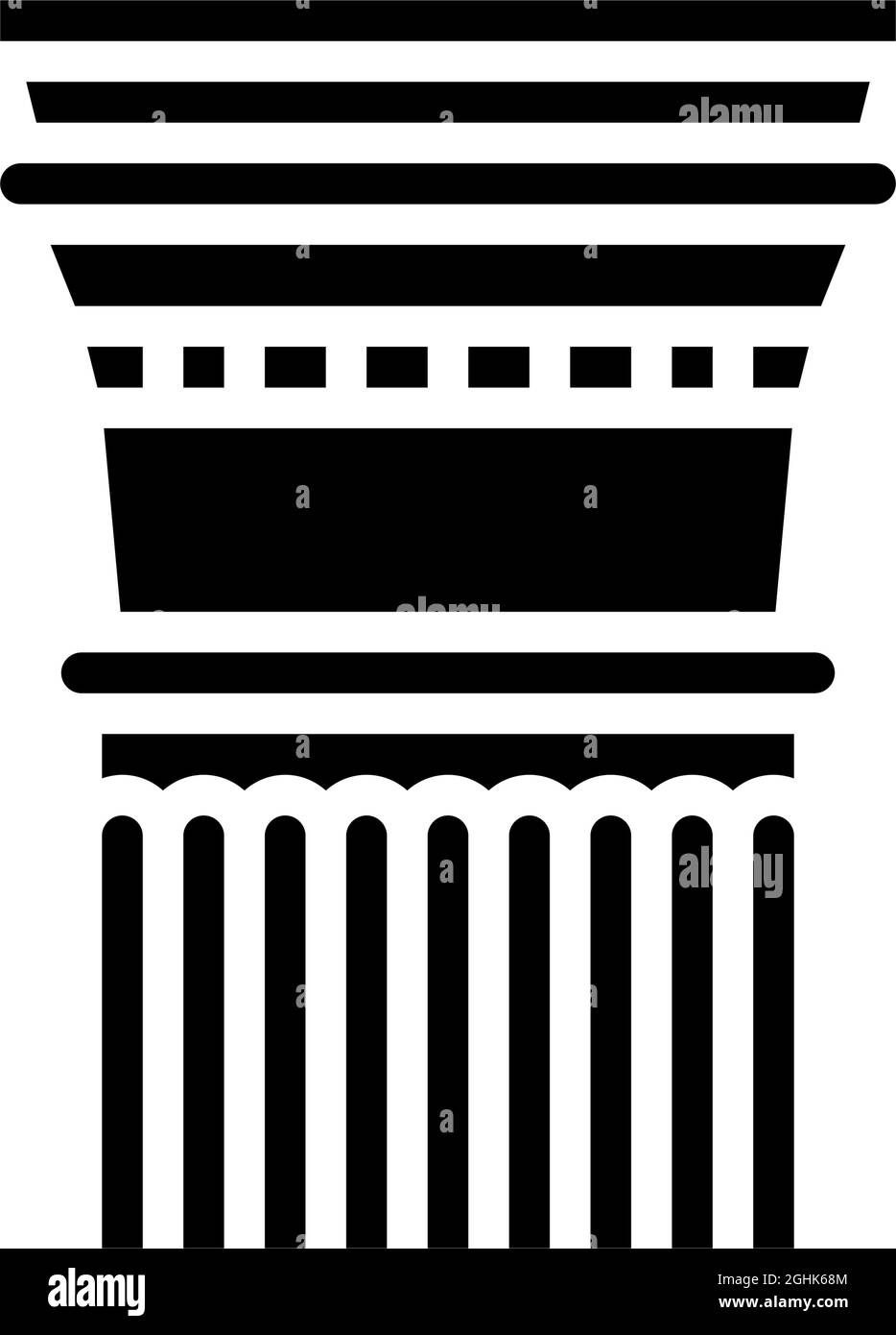 colonne ancienne rome glyphe icône illustration vectorielle Illustration de Vecteur