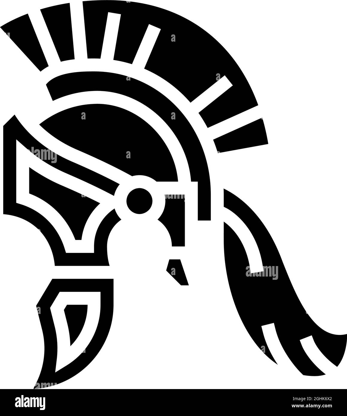 casque légionnaire ancienne rome glyphe icône illustration vectorielle Illustration de Vecteur