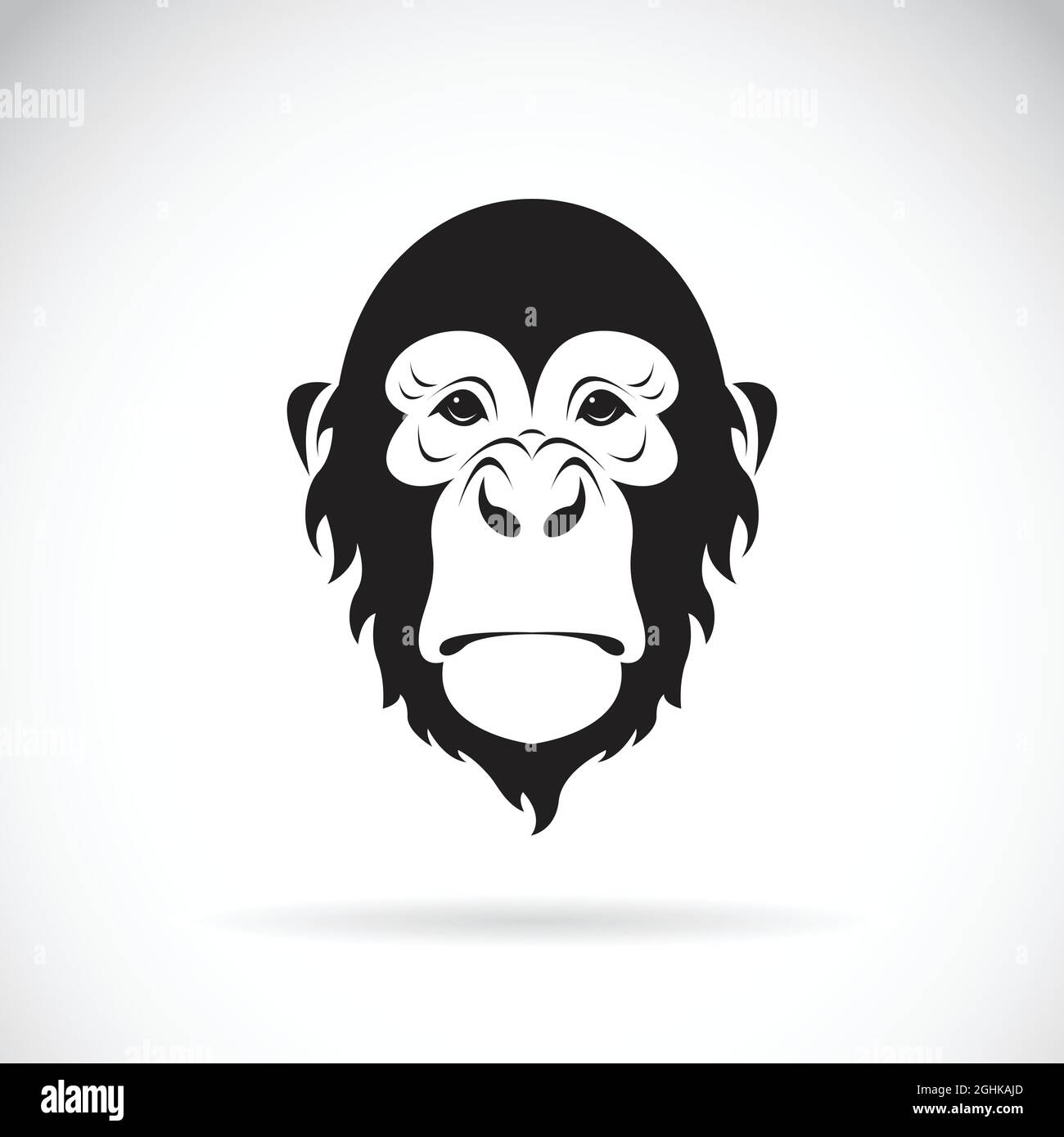 Vecteur d'un motif visage de singe sur fond blanc. Animaux sauvages. Illustration vectorielle superposée facile à modifier. Illustration de Vecteur